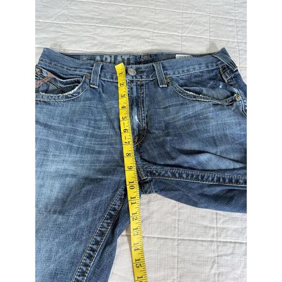 Ariat Jeans Men’s 32x30.5 Blue Denim Straight Leg Distressed Cowboy Workwear Y2K - Picture 7 of 9